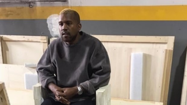 A social media post shows Kanye West with blond hair.