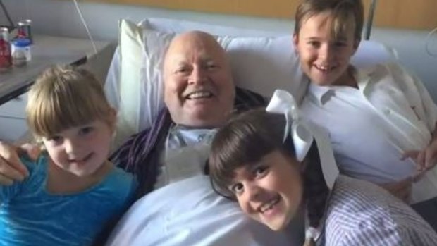 Bert Newton in hospital in March 2017.