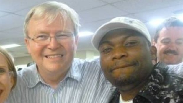 Quincy Timberlake with former Prime Minister Kevin Rudd.