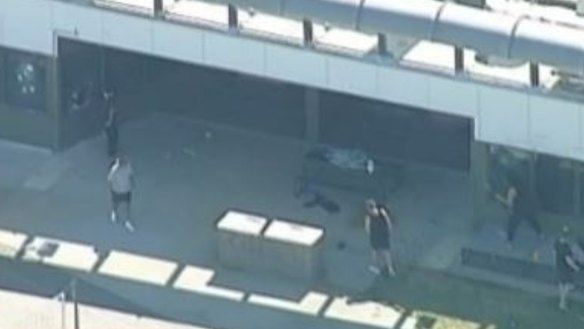 Inmates during a riot at Malmsbury earlier this month.