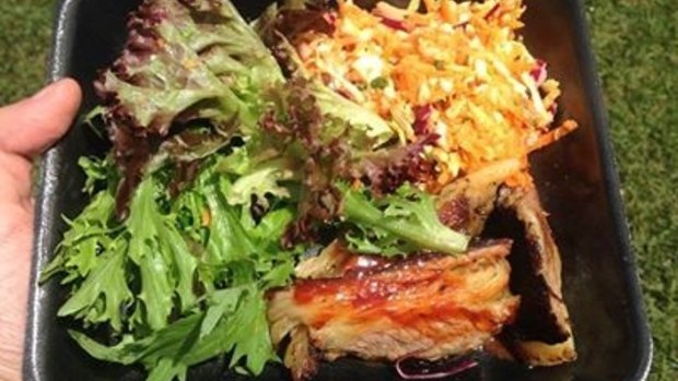 "Not enough meat": A photo of a plate containing an abundance of salad and small piece of meat was posted to the Sydney Barbecue Festival Facebook page.