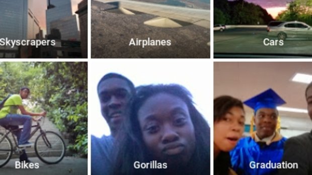 "Y'all f...ed up": Jacky Alcine's tweet shows selfies with his friend automatically sorted into a folder tagged "Gorillas".