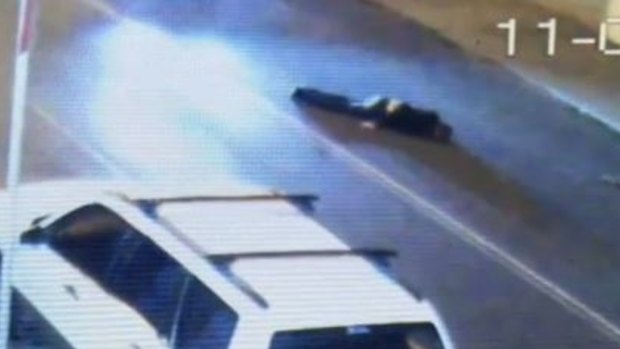 CCTV footage showed the injured man lying on Pitt Street immediately after the crash.