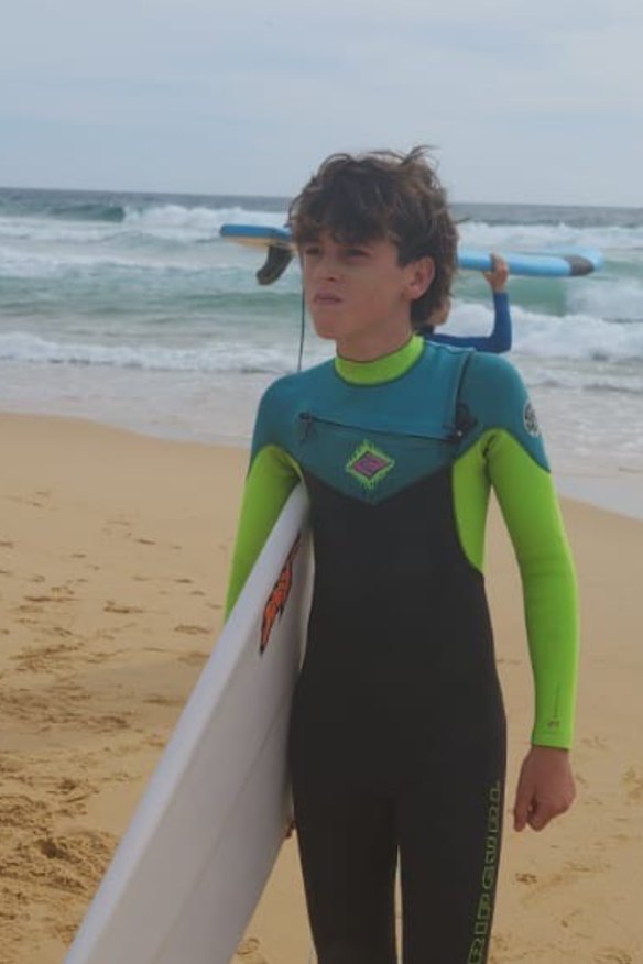 Oscar O’Shea, a 14-year-old surfer, who was in the water at the time of the fatal shark attack in Dee Why.