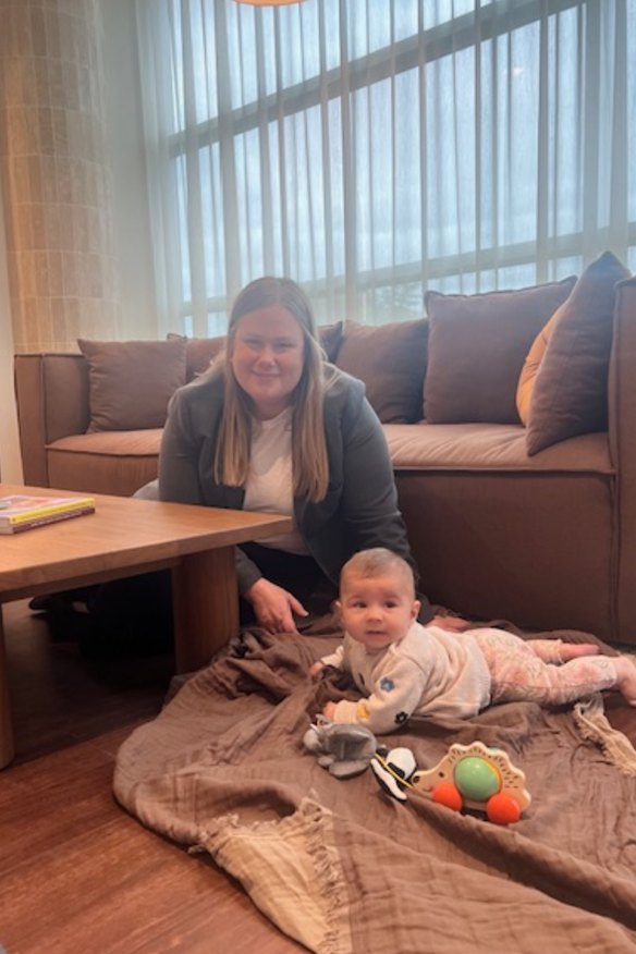 Dr Nicole Gale is founder of the Melbourne perinatal clinic Juno, with patient Mathilde.