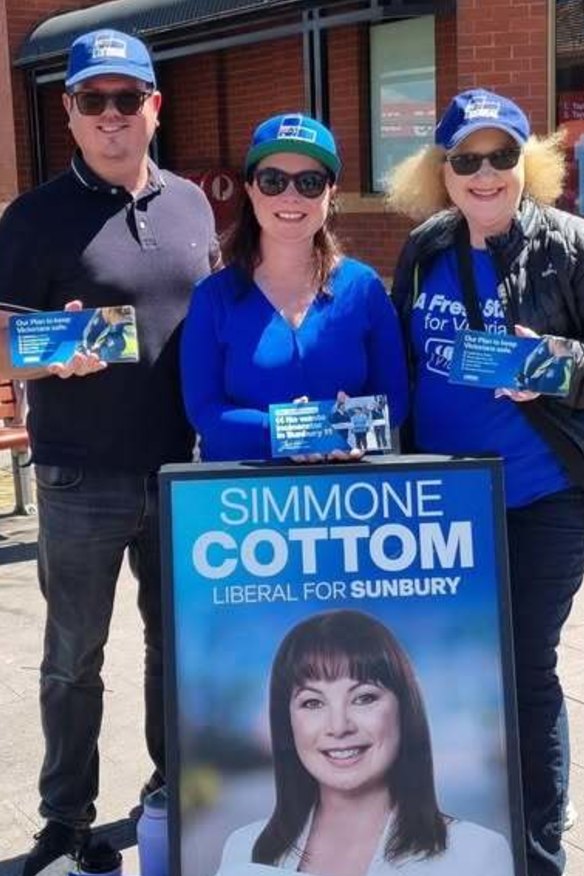 Simmone Cottom campaigning in Sunbury last weekend. 