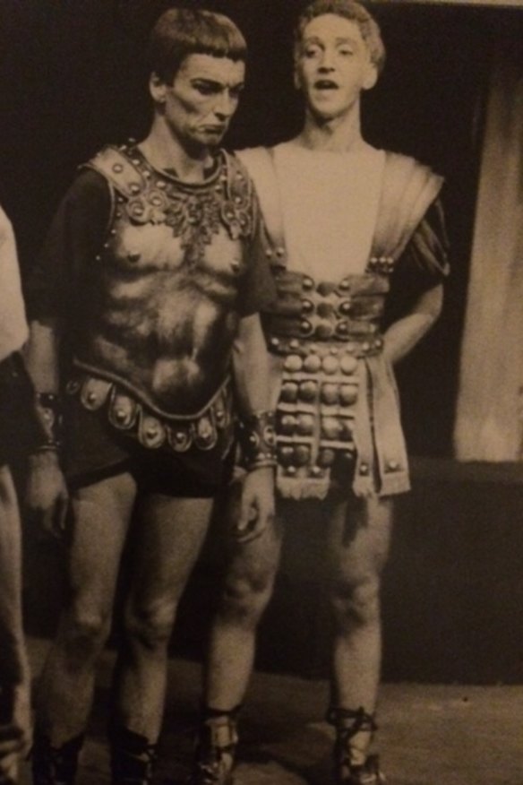 John Bell and Arthur Dignam in Coriolanus at Sydney University.