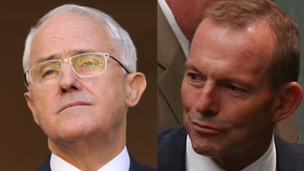 Submarine policy: Malcolm Turnbull and Tony Abbott.