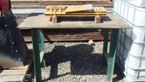 All items must go, including this heavy duty steel work bench.