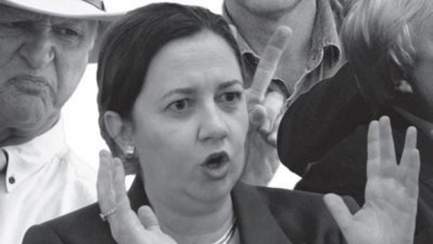 This black and white image of Annastacia Palaszczuk was used in an LNP advertisement with a "don't wake up with regrets" tagline.