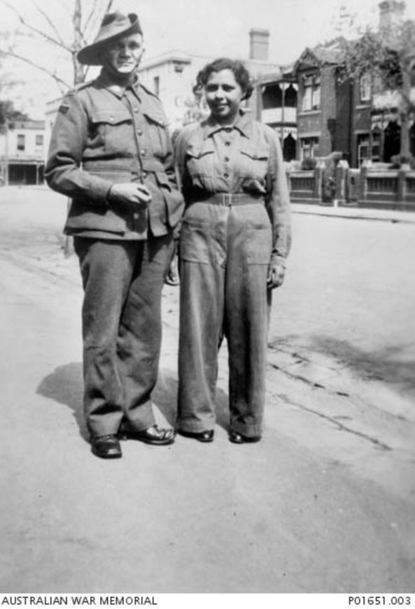 Samuel Lovett, a younger brother, signed up for WWII. He's pictured here with his niece Alice Lovett, who also served. 23 Lovetts in all served in all wars Australia fought right up to Afghanistan.