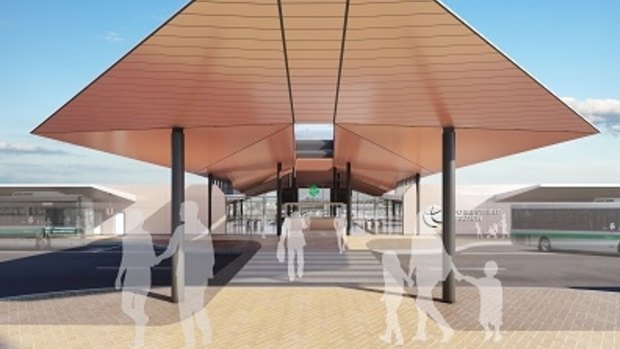 An artist's impression of the new Forrestfield train station. 
