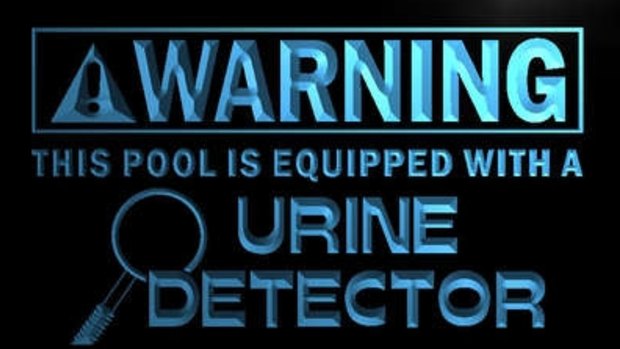 Such is the furphy of the urine detection chemical that you can still buy signs warning swimmers about it.