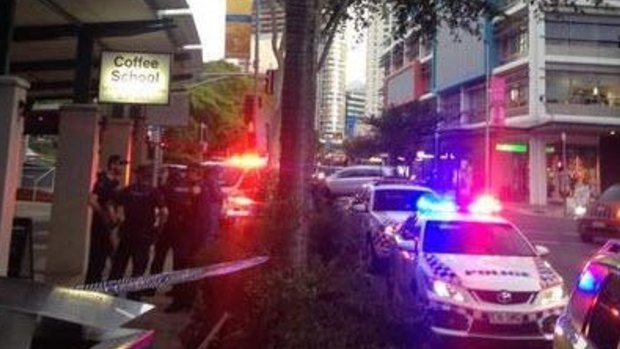 The scene of a stabbing in Wickham Street, Fortitude Valley on Friday.