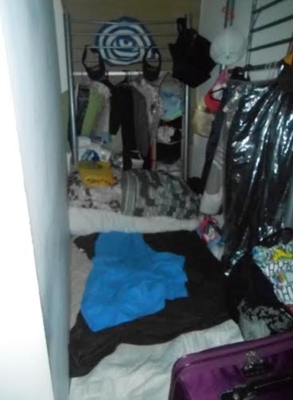 The corridor space just big enough to fit a single mattress where one illegal rooming house tenant at 200 Spencer Street sleeps.