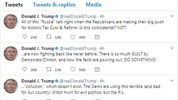 Donald Trump's tweet flurry.