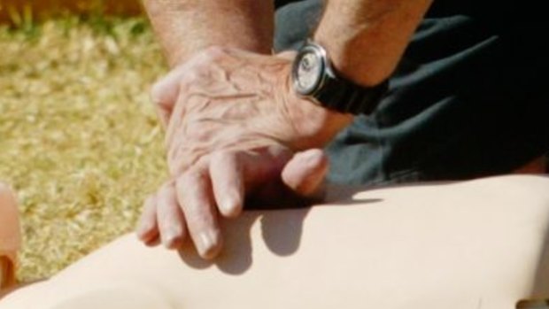 Bystanders performed CPR on a man who was bashed outside a Gold Coast pub.