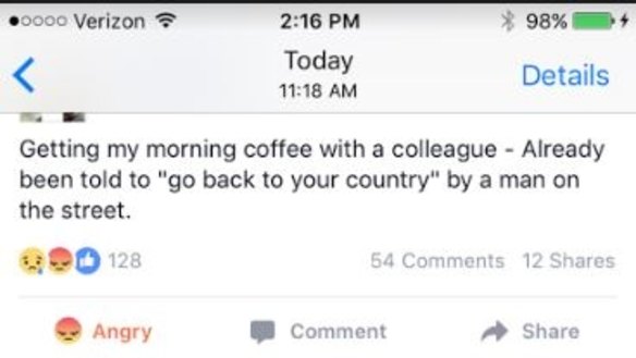 Racist comments heard after Trump's victory.