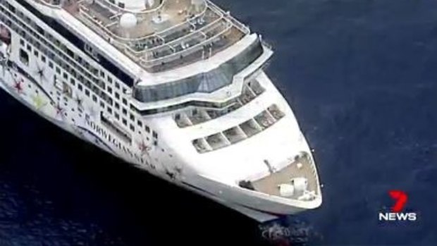 The stricken cruise ship, the Norwegian Star