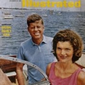Jacqueline and John F. Kennedy on the cover of Sports Illustrated magazine in 1960.