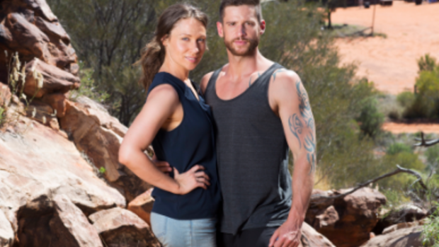 Lisa Gormley and Dan Ewing play Heath and Bianca in <i>Home and Away: Revenge</i>.