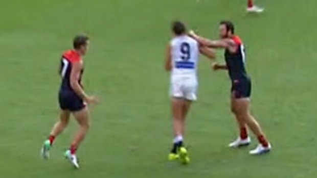 Jordan Lewis was given three weeks for this hit on Patrick Cripps.