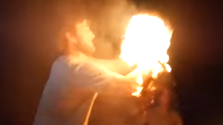 picture Flaming Basketball Hoop flaming basketball hoop shot goes viral
