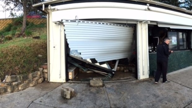 Damage to the Beach Shed cafe.