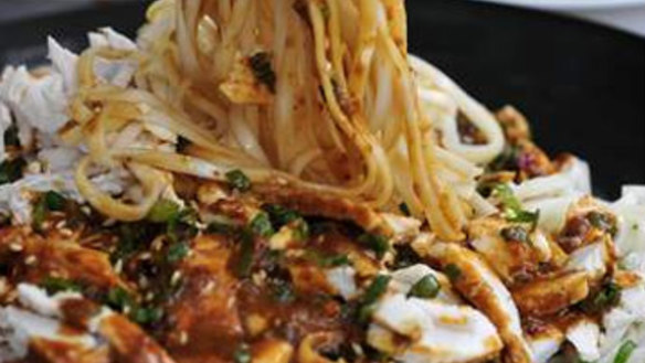 Cold spicy Sichuan sesame noodles.