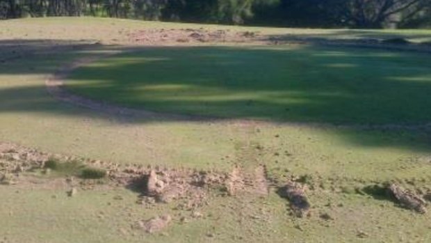 Police say a number of greens were significantly damaged after hoons drove through a Bundoora golf course. 