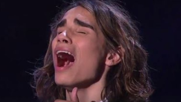 Isaiah Firebrace on hearing he has won the X Factor competition.