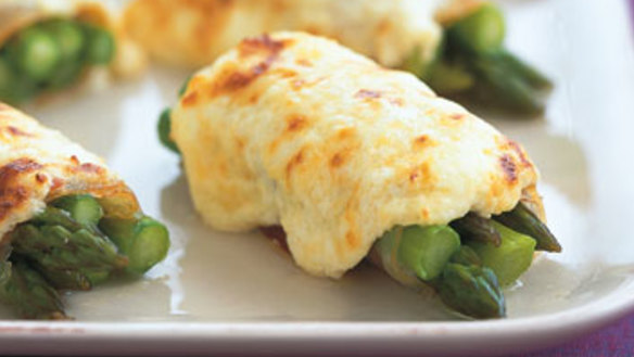 Tasty asparagus bundles make a great party starter.