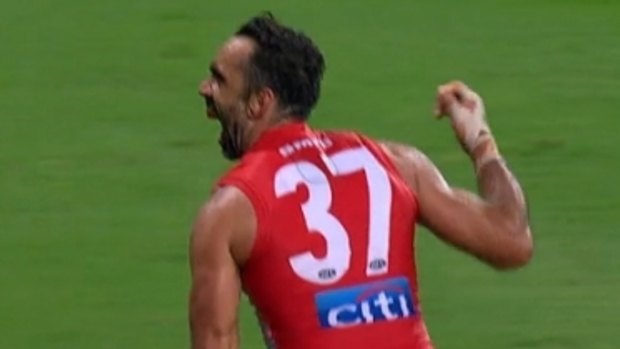 Adam Goodes' post-goal Indigenous war dance.