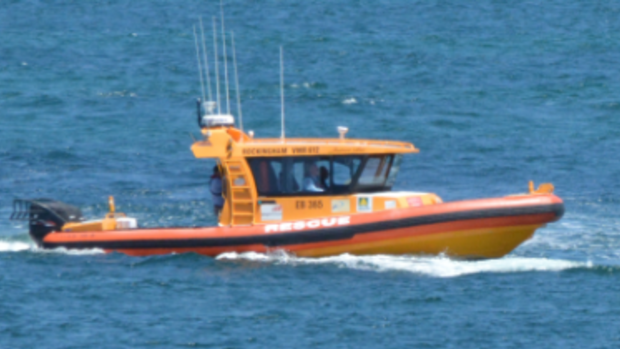 Rockingham Sea Rescue volunteers have performed CPR on a man pulled from the water near The Sisters reef.