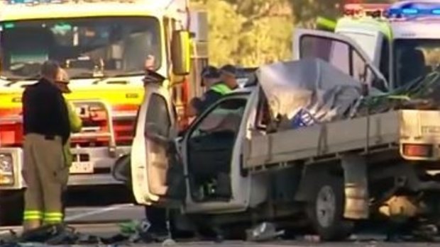Two people are reported to have died and a woman is in hospital after a head-on crash south of Townsville.