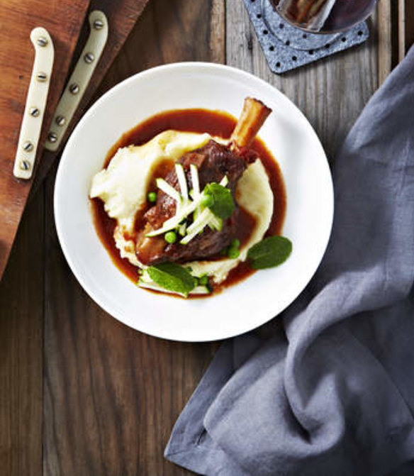 Hearty: Braised lamb shanks by Three Blue Ducks chef Mark La Brooy.