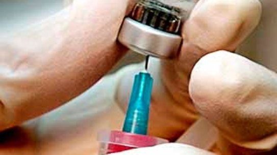 A dose of the measles mumps rubella, or MMR, vaccine.