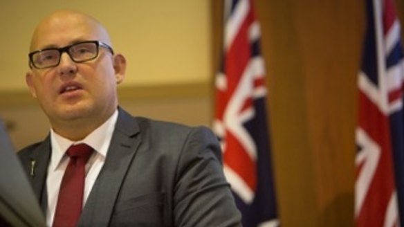 State Treasurer Curtis Pitt at the 2017 Queensland budget lock-up on Tuesday.