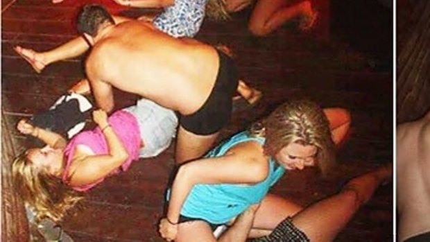 A group of unidentified foreigners are accused of "dancing pornographically" at a party in Siem Reap, near Cambodia's famed Angkor Wat temple complex. 