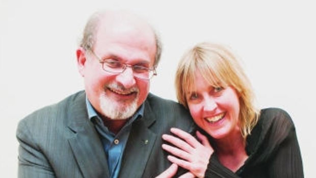 Caro Llewellyn with her boss Salman Rushdie at her last PEN World Voices festival in New York in 2010.