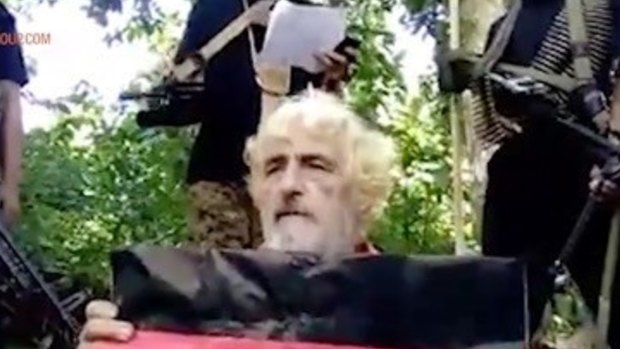 Undated image made from militant video shows German hostage Jurgen Kantner at an undisclosed location. 