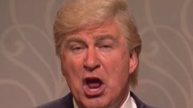 Alec Baldwin as Donald Trump in final election sketch on Saturday Night Live.