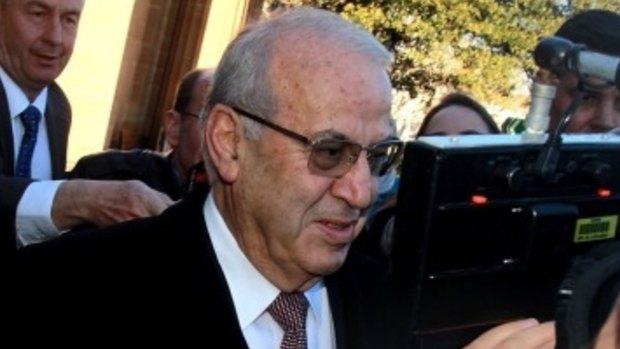 Eddie Obeid leaves court after being found guilty.  