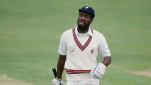 West Indian cricketer Viv Richards during his 48 ball century at Taunton, May 1986