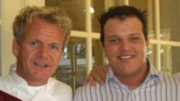 Celebrity chef Gordon Ramsay with slain Brisbane chef Peter Milos.
