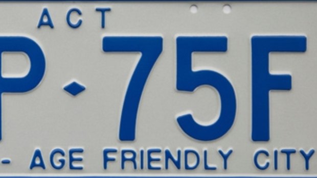 There are currently 1964 Canberrans driving around with "Canberra – Age friendly city" number plates.