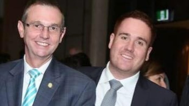 At 26, Mitchell Price (right) is already well-established in the Liberal Party where he works as a senior adviser to Coogee MP Bruce Notley-Smith (left). 