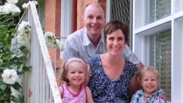 Amy Hickman, with husband Trevor and children Audrey and Eli, died in September last year. 