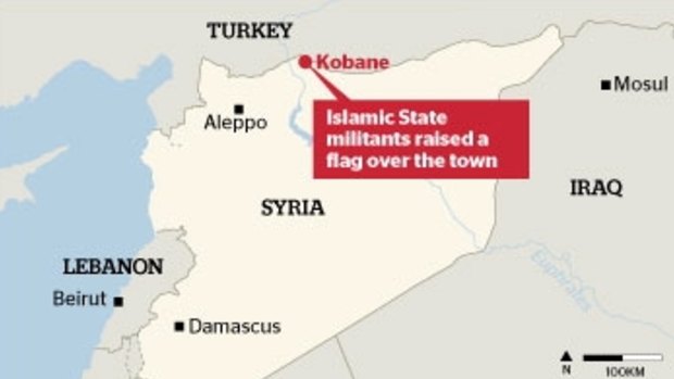 Border hotspot: Fighting has intensified in Kobane.