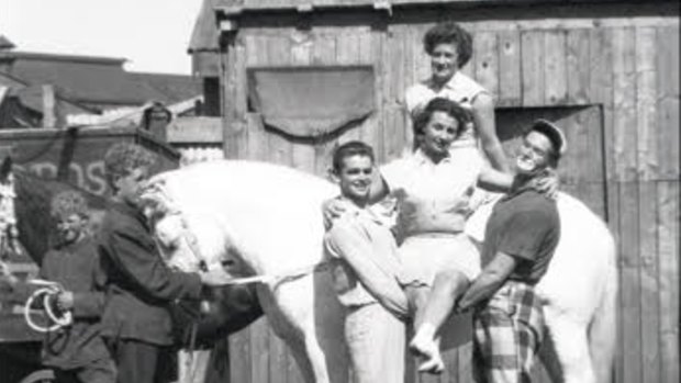 Bareback horserider Leo St Leon (left).